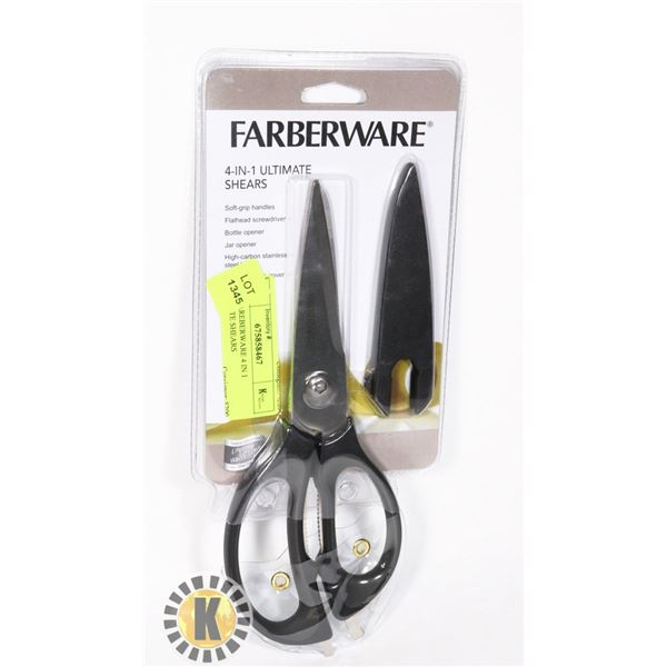 NEW FAREBERWARE 4 IN 1 ULTIMATE SHEARS