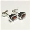 Image 2 : SILVER GARNET(2CT) EARRINGS