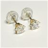 Image 2 : 14K YELLOW GOLD CUBIC ZIRCONIA EARRINGS