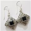 Image 2 : SILVER BLACK ONYX  EARRINGS