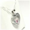 Image 2 : SILVER CREATED GEMSTONE 16" NECKLACE