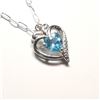 Image 2 : SILVER BLUE TOPAZ 16" NECKLACE