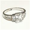 Image 2 : SILVER CUBIC ZIRCONIA RING SIZE 6.5