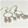 Image 1 : SILVER CREATED GEMSTONE EARRINGS