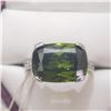 Image 1 : SILVER CREATED PERIDOT  RING (~SIZE 5.75)