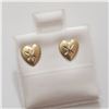 Image 1 : 14K WYG HEART SHAPED SCREW BACK  EARRINGS