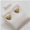 Image 2 : 14K WYG HEART SHAPED SCREW BACK  EARRINGS