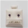 Image 1 : 14K YELLOW GOLD AMETHYST  EARRINGS