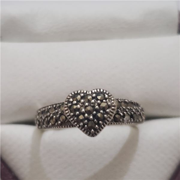 SILVER MARCASITE  RING (~SIZE 6.25