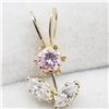Image 2 : 10K YELLOW GOLD CUBIC ZIRCONIA PENDANT