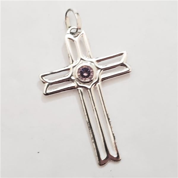 SILVER CZ CROSS PENDANT