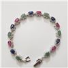 Image 1 : SILVER SAPPHIRE EMERALD AND RUBY 15.46G 7.5" BRAC