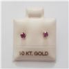 Image 1 : 10K YELLOW GOLD RUBY EARRINGS, MADE IN CANADA