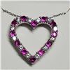 Image 1 : SILVER CREATED RUBY NECKLACE