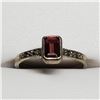 Image 1 : SILVER GARNET MARCASITE RING