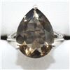 Image 1 : SILVER SMOKEY QUARTZ(4.45CT) RHODIUM PLATED RING