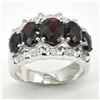 Image 1 : SILVER GARNET CZ(7.05CT) RHODIUM PLATED RING