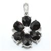 Image 1 : SILVER GARNET CZ(6.5CT) RHODIUM PLATED PENDANT