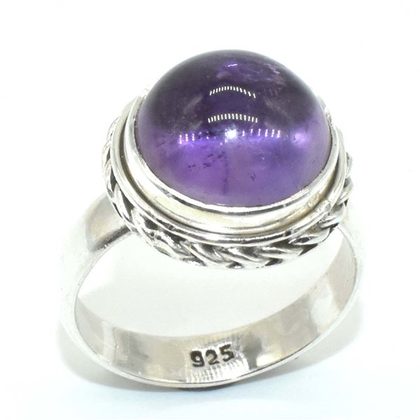 SILVER AMETHYST(5.5CT) RING (~WEIGHT 5.5G)