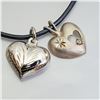 Image 1 : SILVER 2 PENDANTS HEART SHAPED PENDANTS IN