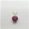 Image 1 : 14K YELLOW GOLD RUBY(0.4CT)DIAMOND(0.01CT) PENDANT