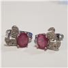 Image 2 : SILVER RUBY(6.4CT) EARRINGS, RING & PENDANT SET