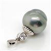 Image 1 : SILVER TAHITIAN PEARL(12-13MM) CUBIC ZIRCONIA 925