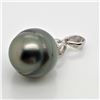 Image 2 : SILVER TAHITIAN PEARL(12-13MM) CUBIC ZIRCONIA 925