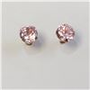 Image 1 : 10K YELLOW GOLD PINK CZ EARRINGS
