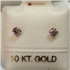 Image 3 : 10K YELLOW GOLD PINK CZ EARRINGS