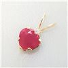 Image 2 : 14K YELLOW GOLD RUBY(0.4CT) DIAMOND(0.01CT)