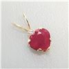 Image 3 : 14K YELLOW GOLD RUBY(0.4CT) DIAMOND(0.01CT)PENDANT