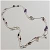 Image 1 : SILVER GENUINE MULTI GEMSTONE NECKLACE