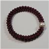 Image 2 : SILVER PEARL AND GARNET FLEXIBLE BRACELET