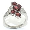 Image 3 : SILVER GARNET CZ(3.95CT) RHODIUM PLATED RING