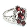 Image 4 : SILVER GARNET CZ(3.95CT) RHODIUM PLATED RING