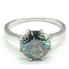 Image 3 : SILVER GREENISH BLUE MOISSANITE ( ROUND 9.5 MM)