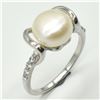 Image 2 : SILVER PEARL CZ(3.1CT) RHODIUM PLATED RING