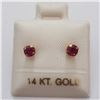 Image 1 : 14K YELLOW GOLD RUBY(0.32CT) EARRINGS