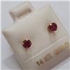Image 2 : 14K YELLOW GOLD RUBY(0.32CT) EARRINGS