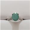 Image 1 : SILVER EMERALD(2.4CT) RING (~WEIGHT 2.58G)
