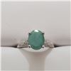 Image 1 : SILVER EMERALD(2.4CT) RING (~WEIGHT 2.58G)