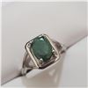 Image 1 : SILVER EMERALD(1.6CT) RING (~WEIGHT 3.55G