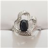 Image 1 : SILVER SAPPHIRE(1CT) RING (~WEIGHT 3.32G)