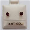 Image 1 : 14K YELLOW GOLD RUBY (0.52CT) EARRINGS