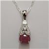 Image 1 : SILVER RUBY 16" NECKLACE