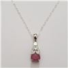 Image 2 : SILVER RUBY 16" NECKLACE