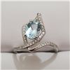 Image 1 : SILVER BLUE TOPAZ(1.6CT) RING (~WEIGHT 3.29G)