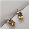 Image 2 : SILVER CITRINE AND DIAMOND EARRINGS