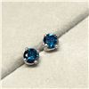 Image 2 : 14K WHITE GOLD DIAMONDS (I-1, BLUE,  0.38CT)